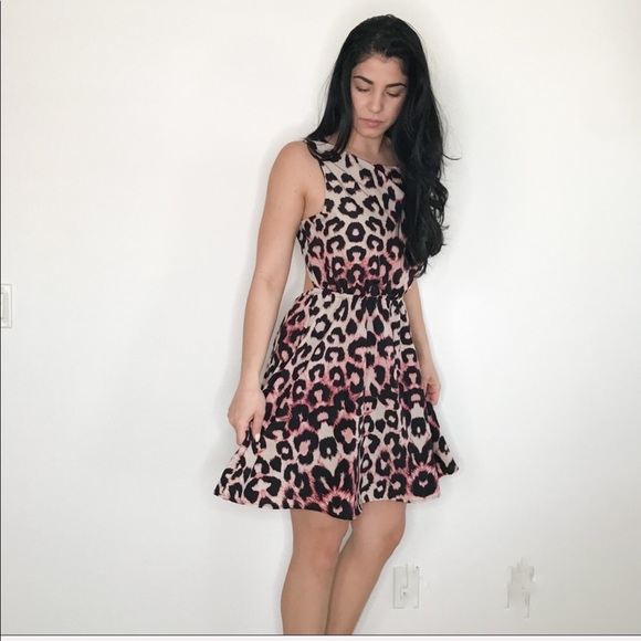 AQUA  L animal print pink dress - Picture 2 of 9